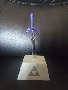 Nintendo Legend of Zelda Master Sword Letter Opener With Stone Pedestal